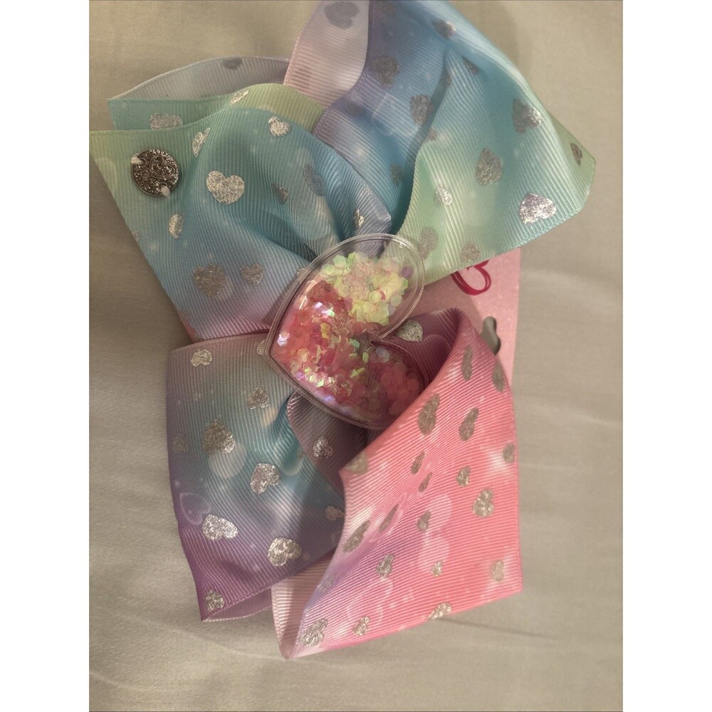 NEW Jojo Siwa Rainbow Tie Dye Heart Hair Bow Clip Accessory (2-24)